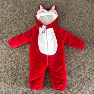 Toddler puff zip up fox suit
